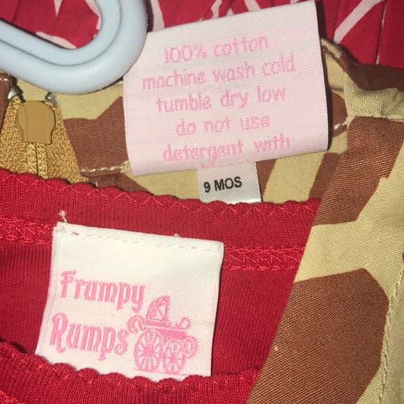 Frumpy Rumps,tan/brown jumper dress.Size 9 months - Picture 4 of 4